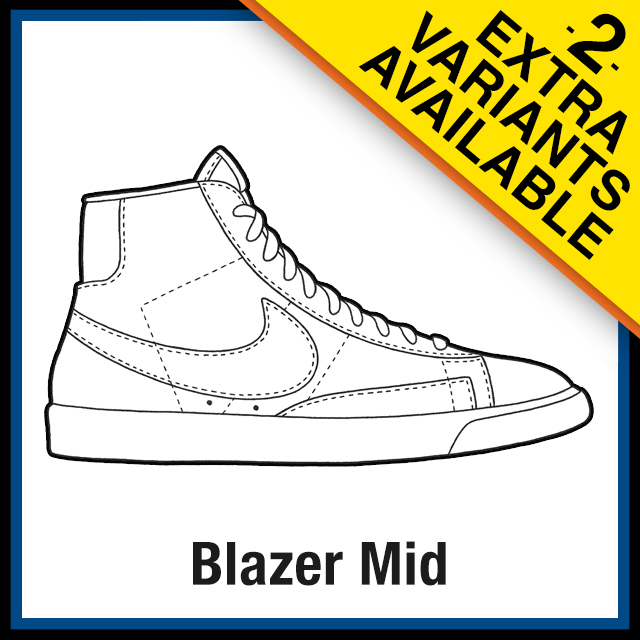 Nike blazer mid sneaker coloring pages