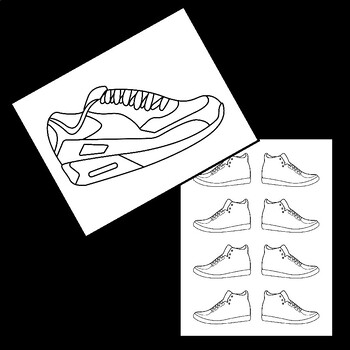 Sneaker design shoes coloring pages pack by lustop tpt