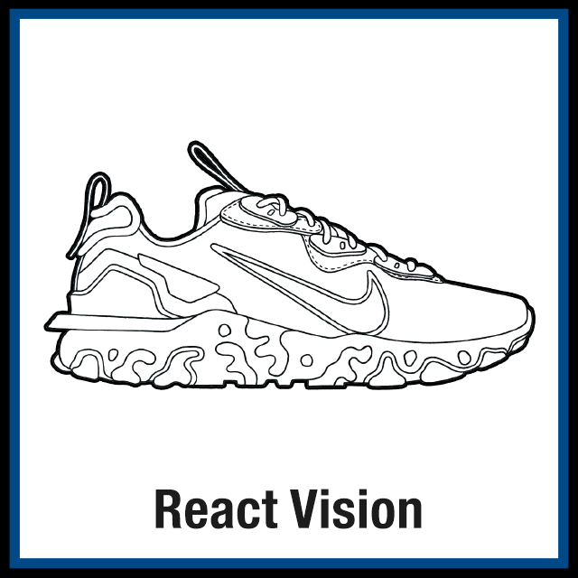Nike react vision sneaker coloring pages