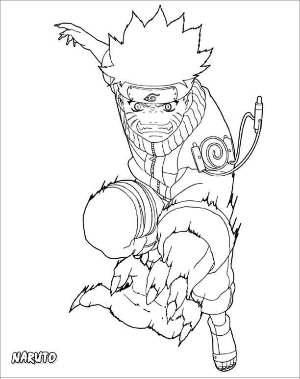 Little narutos attack coloring page