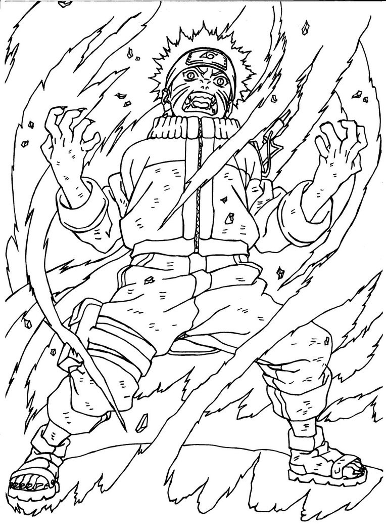 Naruto nine tailed fox coloring page printable