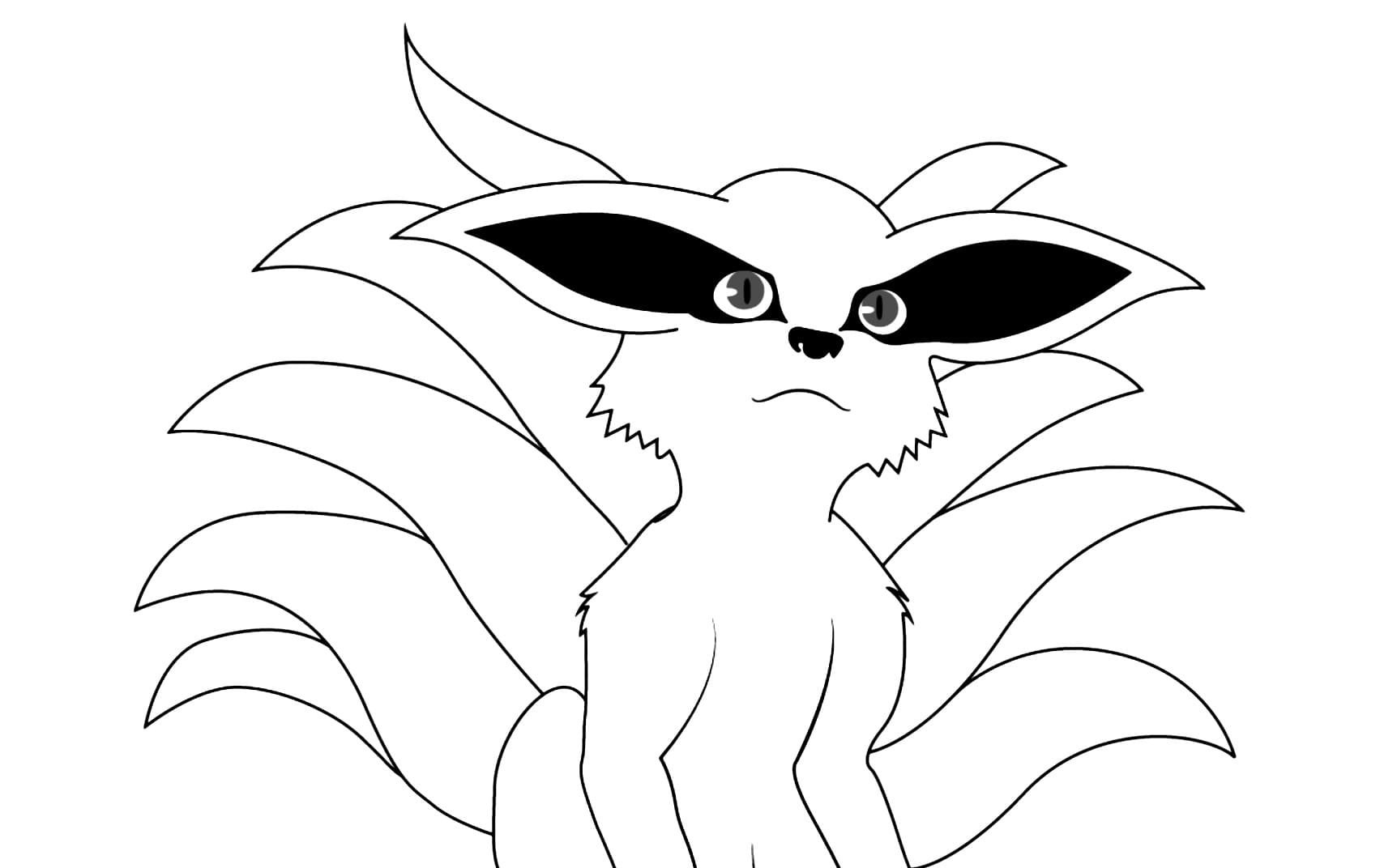 Coloring page little kurama print free