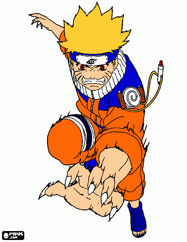 Naruto nine tai coloring page printable naruto nine tai