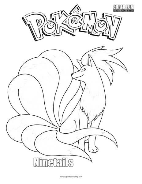 Ninetails pokemon coloring page