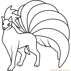 Ninetales coloring pages for kids