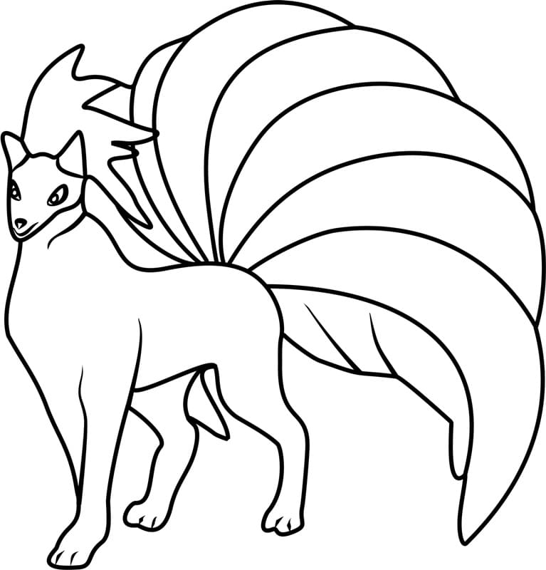 Ninetales pokemon coloring page