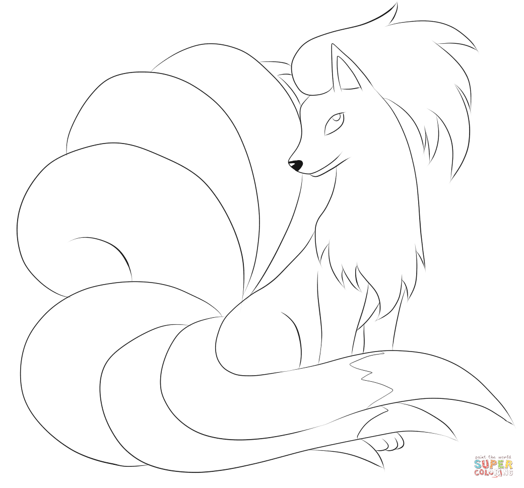 Ninetales coloring page free printable coloring pages