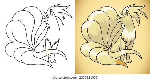 Ninetales pokemon naruto japanese anime created stock vector royalty free