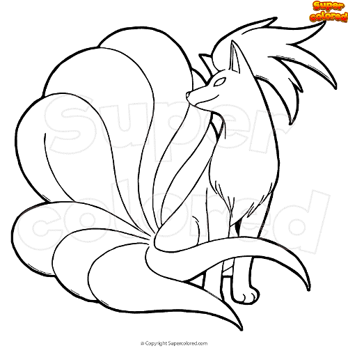 Coloring page pokemon ninetales