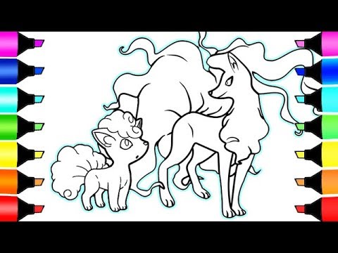 Vulpix and ninetails alola region pokemon coloring book pages i fun colouring for kids