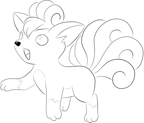 Vulpix coloring page free printable coloring pages