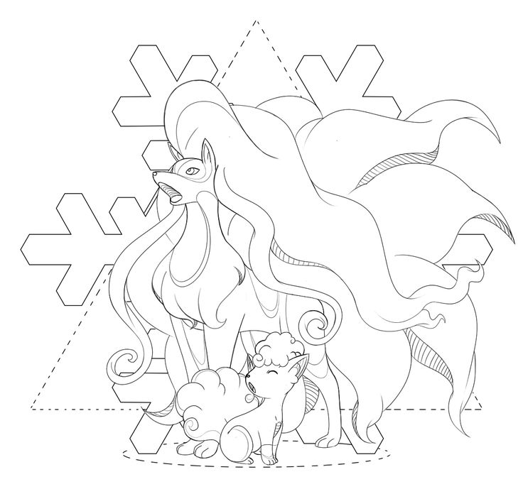 A little alolan ninetales tattoo design i drew for someone pokemon coloring pages pokemon coloring anime kitten