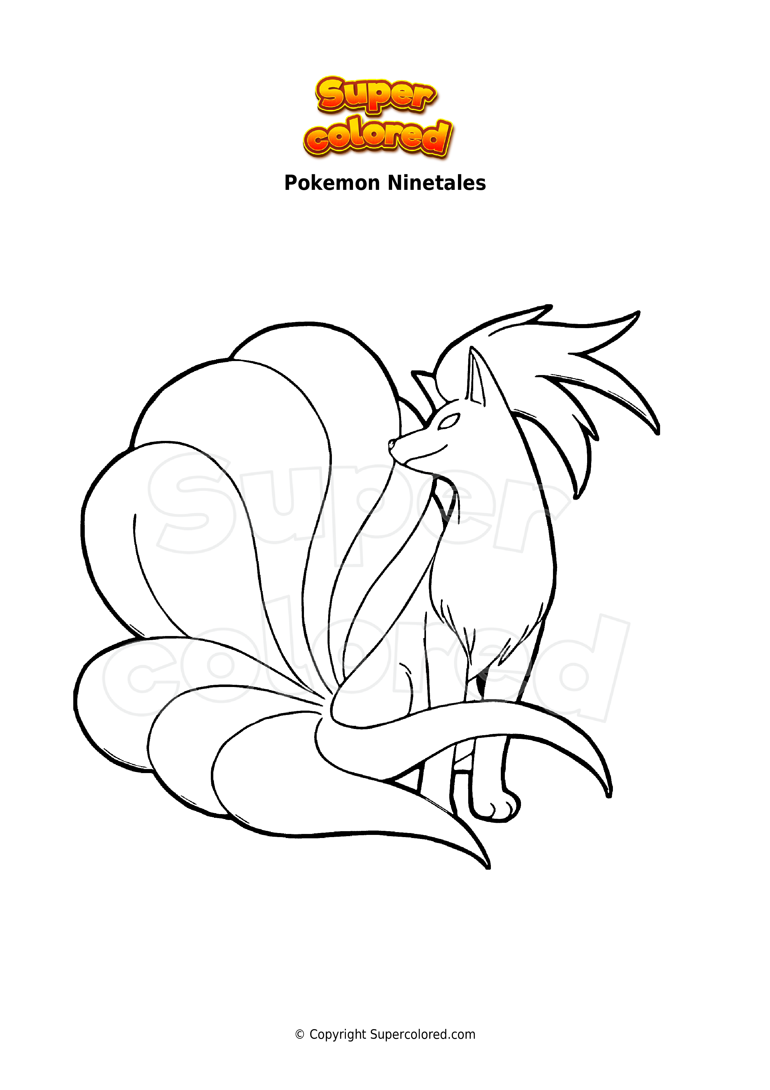 Coloring page pokemon ninetales