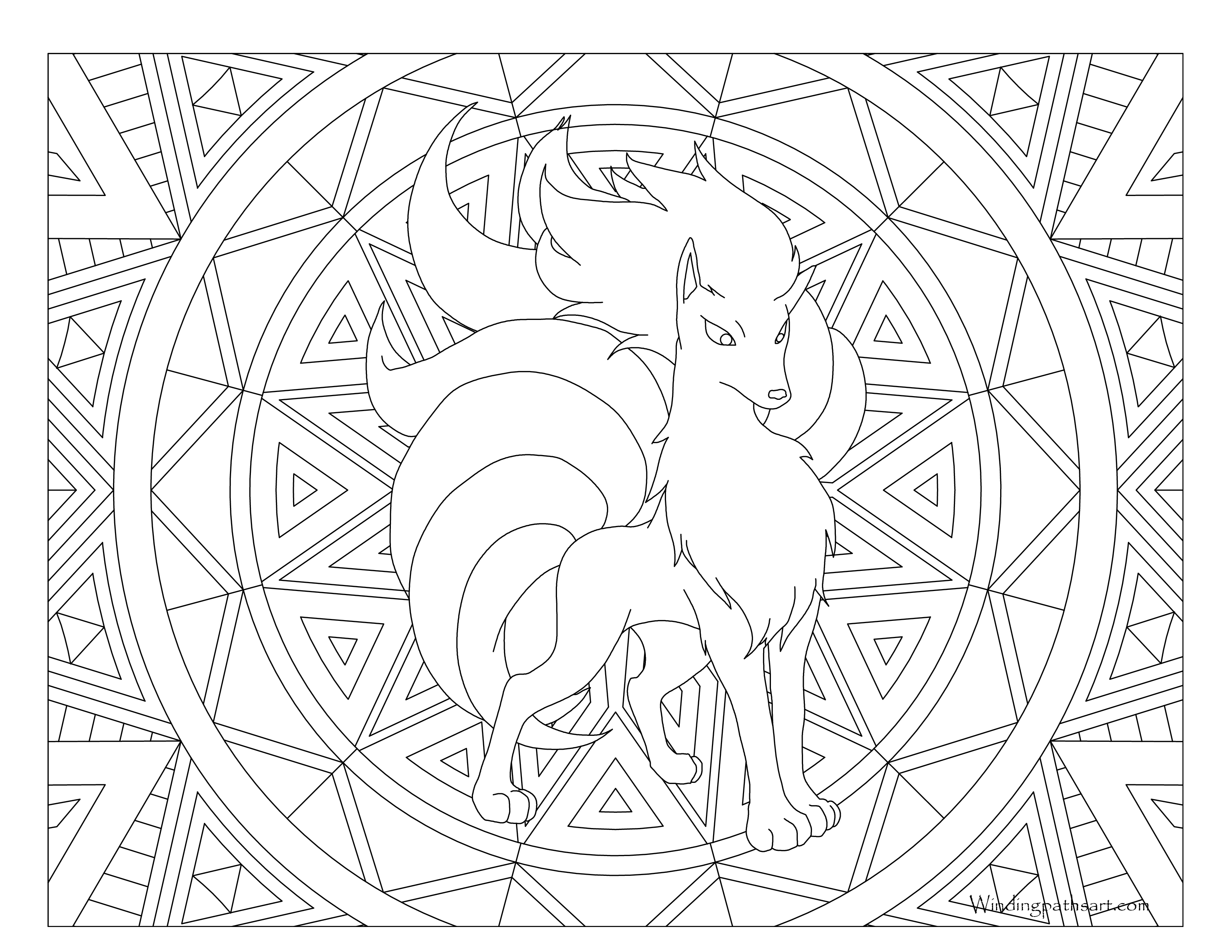 Ninetales pokemon coloring page