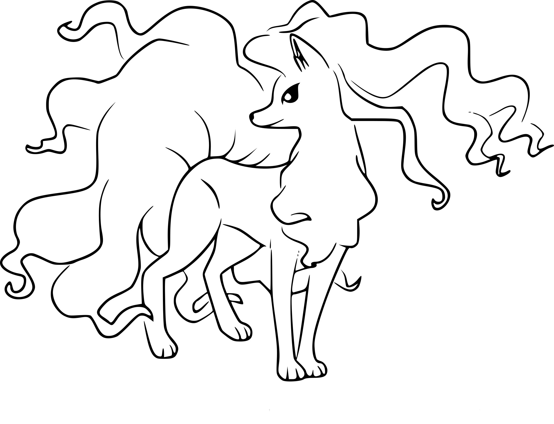 Ninetales of alola pokemon coloring page