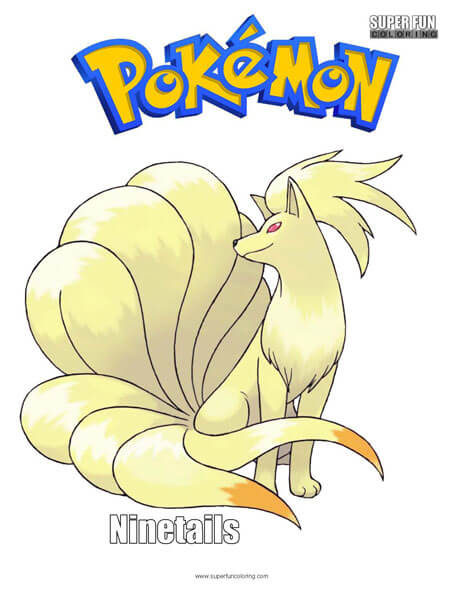 Ninetails pokemon coloring page