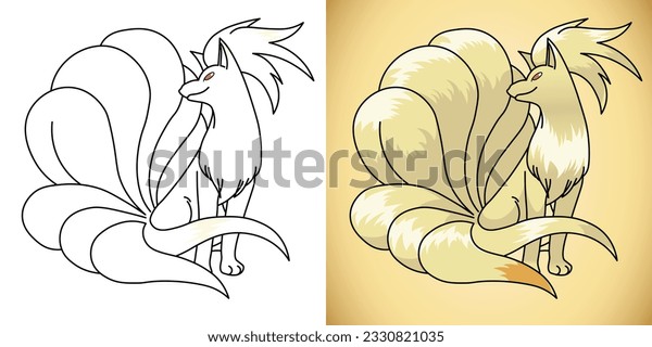 Ninetales pokemon naruto japanese anime created stock vector royalty free