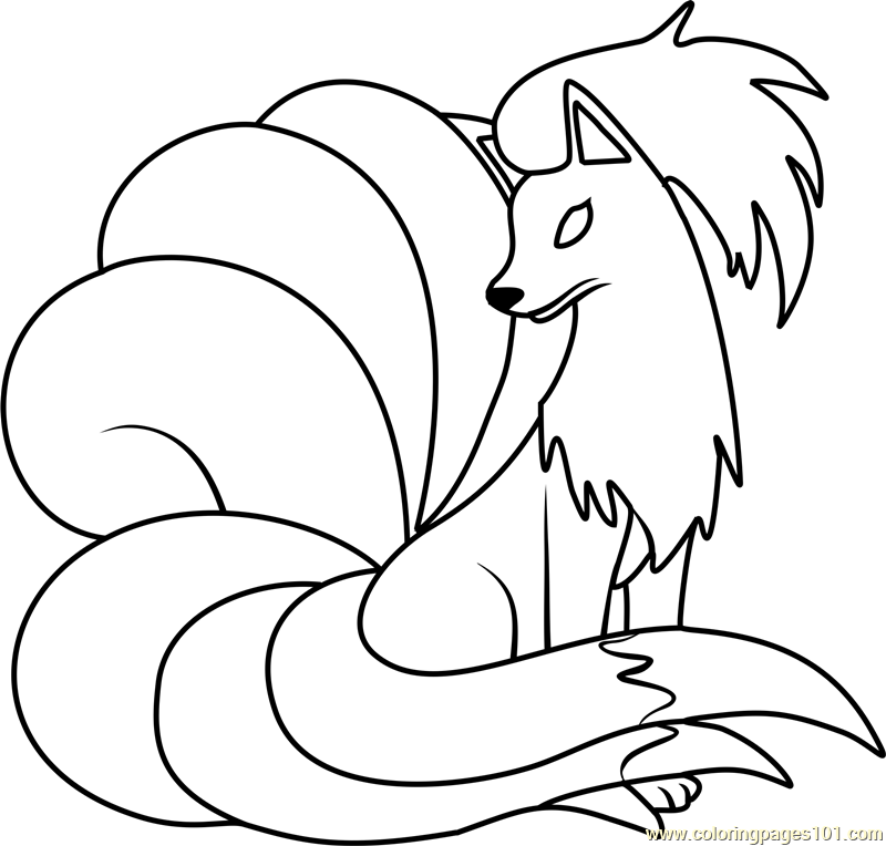 Ninetales pokemon coloring page for kids