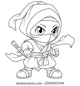 Coloring adventures ninja coloring page kids stock vector royalty free