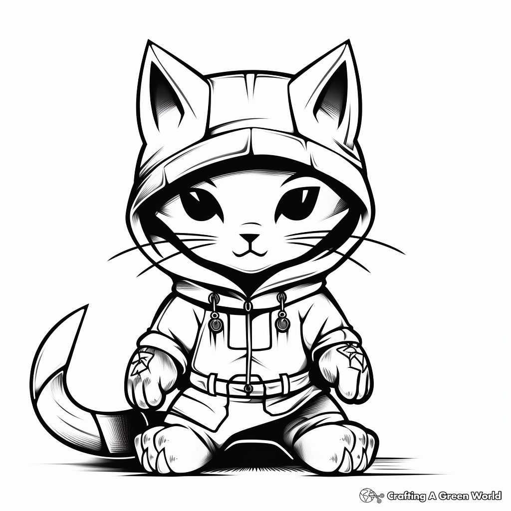 Cat ninja coloring pages