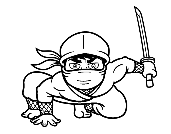 Japanese ninja coloring page