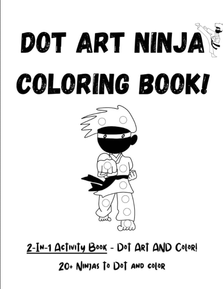 Dot art ninja coloring book