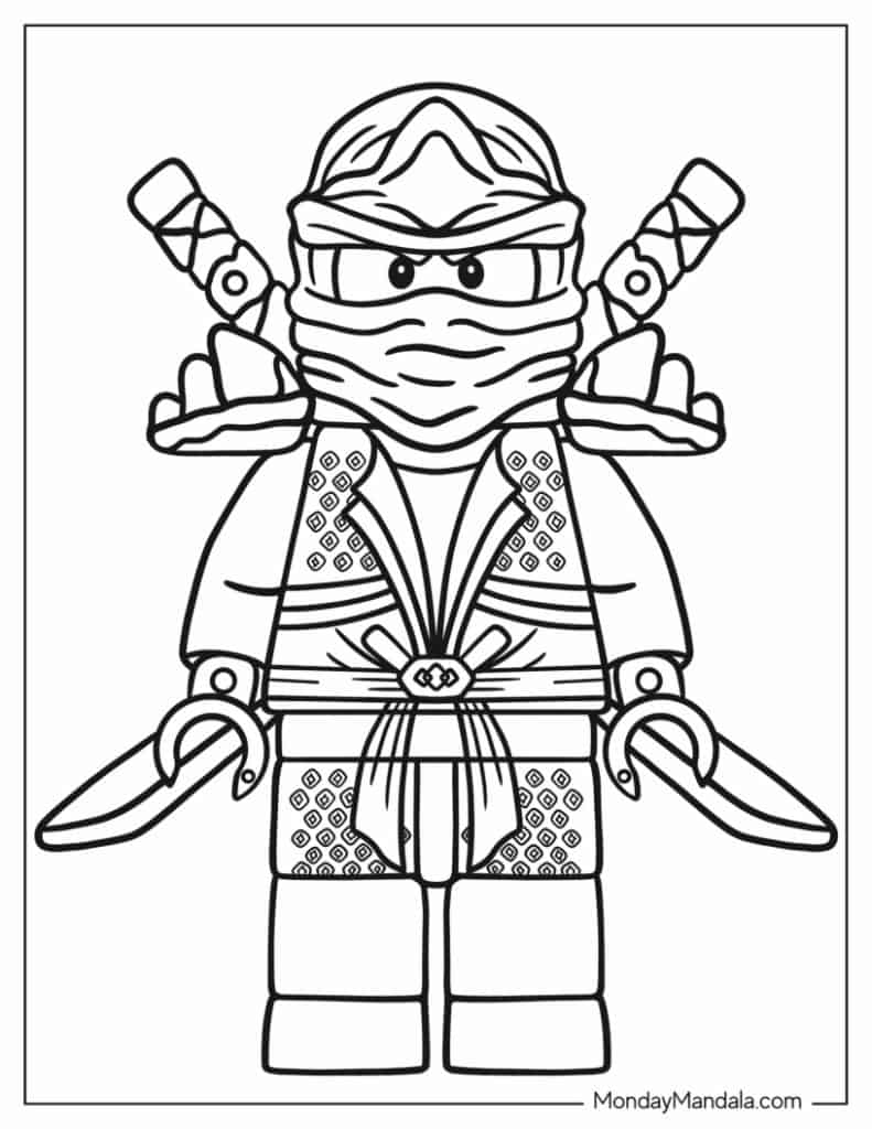 Ninja coloring pages free pdf printables