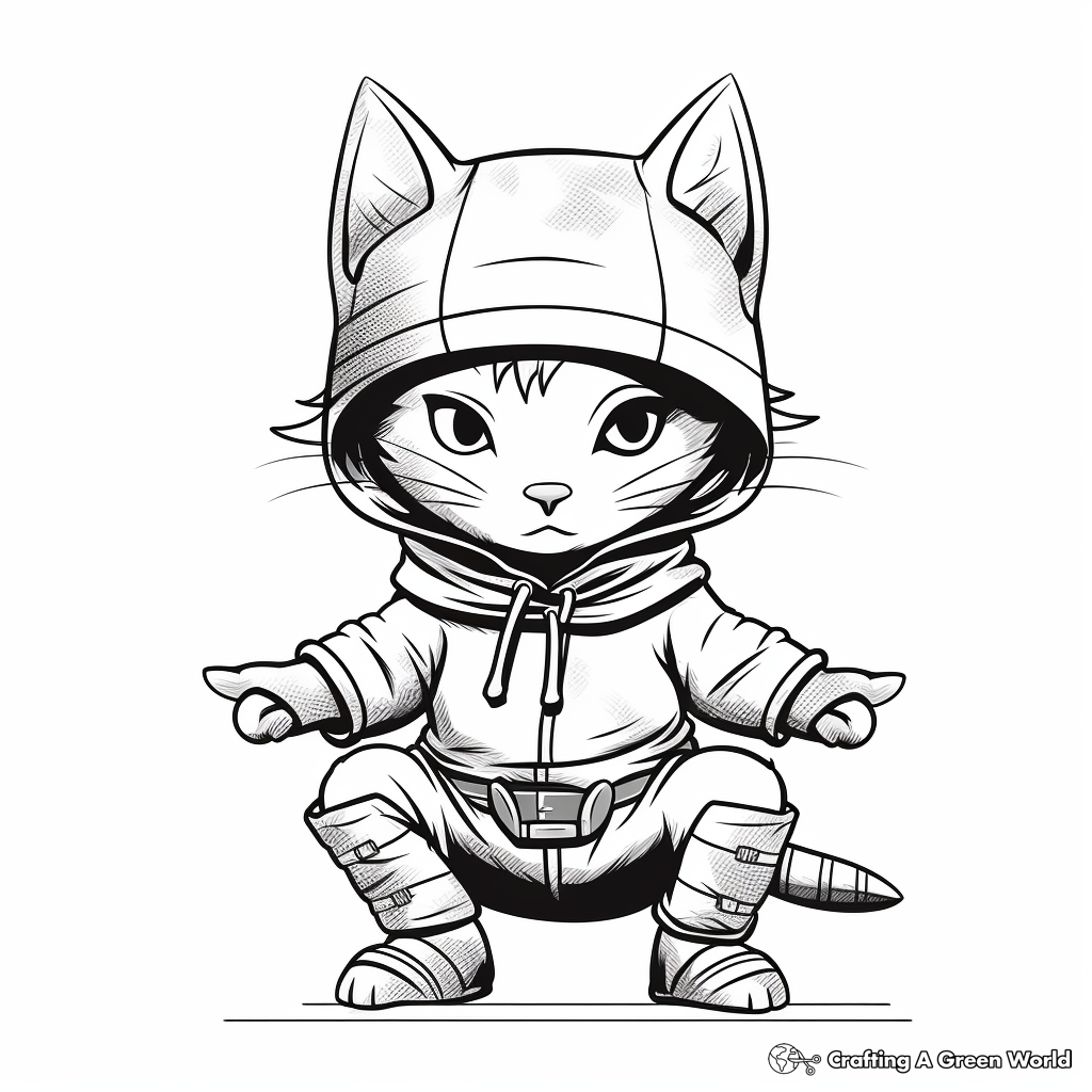 Cat ninja coloring pages