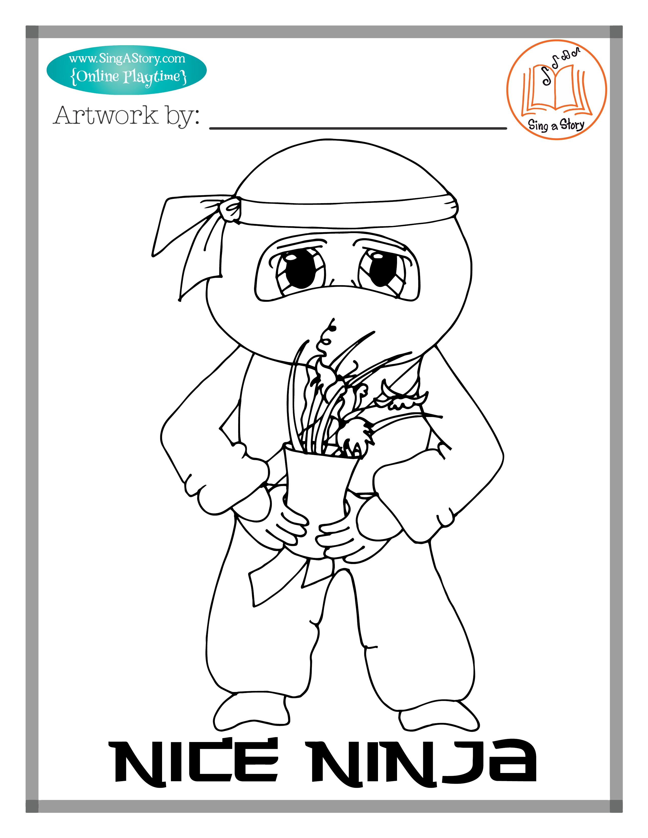 Naughty ninja coloring pages