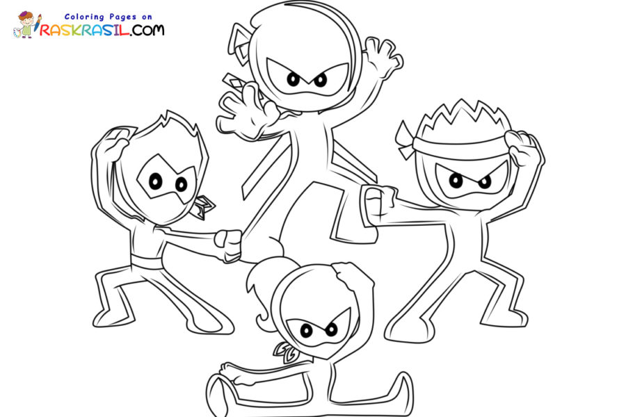 Ninja kidz coloring pages