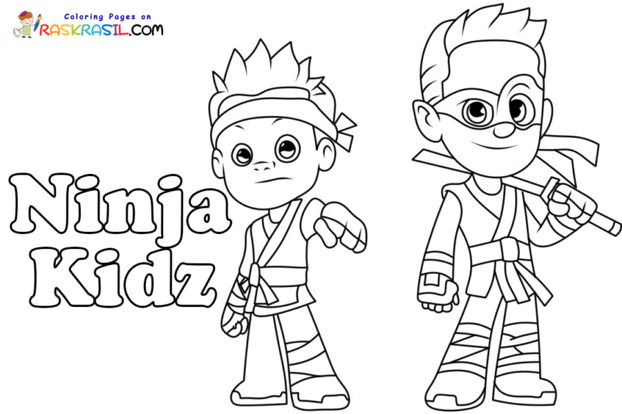 Ninja kidz coloring pages