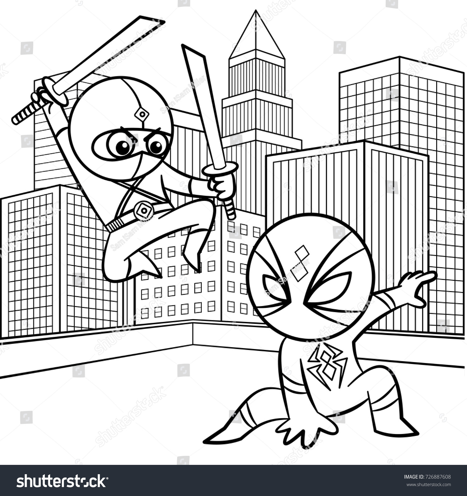 Superhero coloring page stock vector royalty free