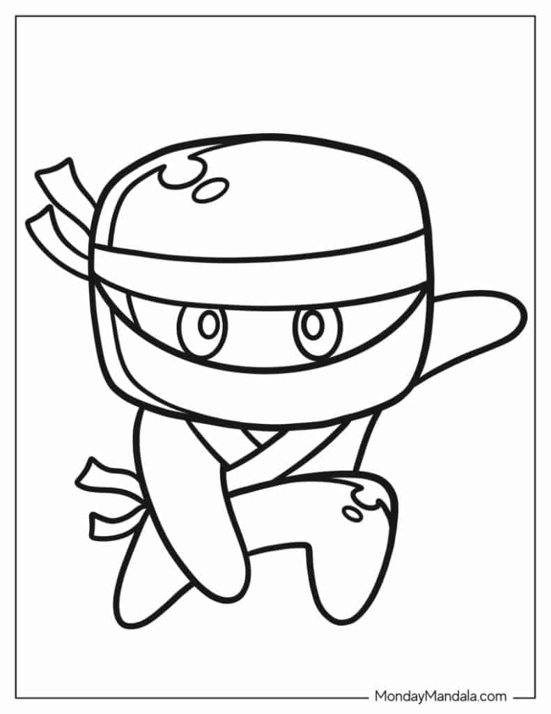 Ninja coloring pages free pdf printables