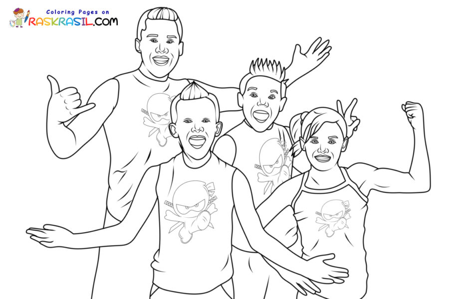 Ninja kidz coloring pages