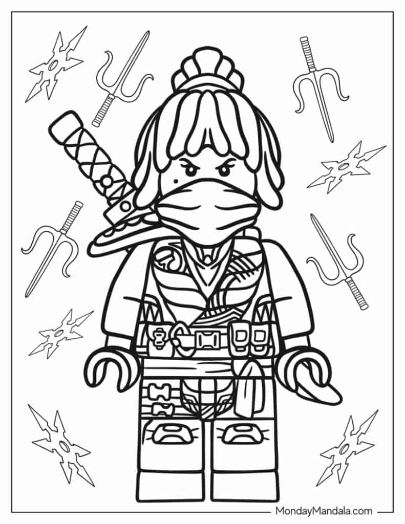 Ninja coloring pages free pdf printables