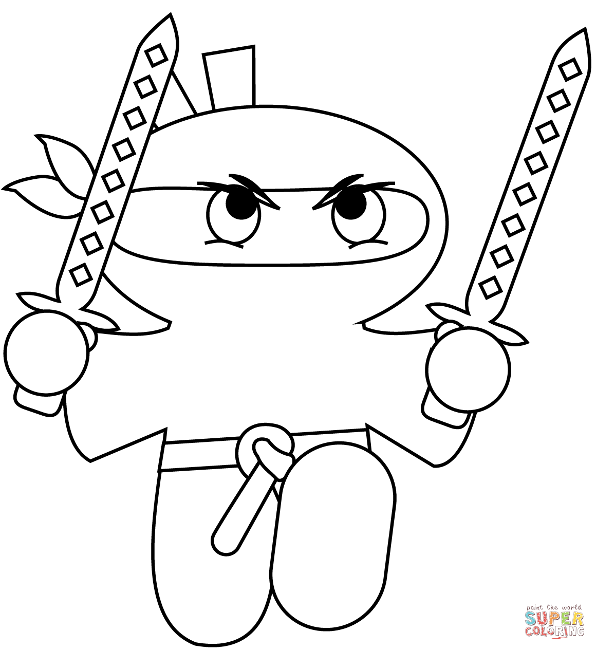 Cartoon ninja coloring page free printable coloring pages