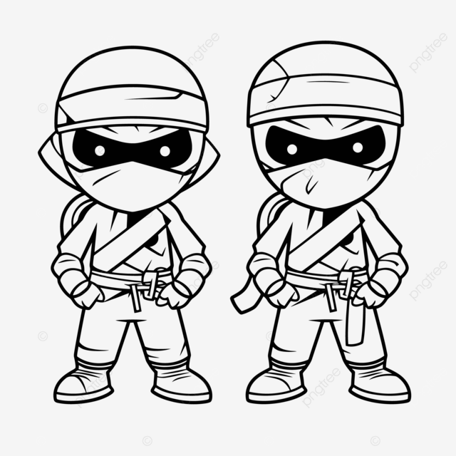 Two ninja ninja coloring pages outline sketch drawing vector wing drawing ring drawing ninja drawing png and vector with transparent background for free download