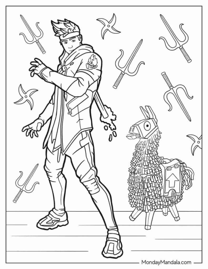 Ninja coloring pages free pdf printables