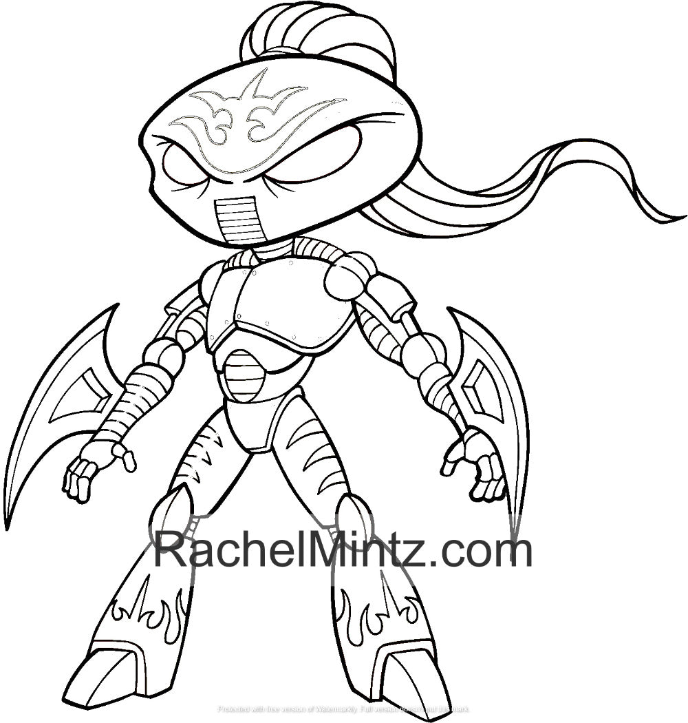 Ninja robots coloring pages for kids ages