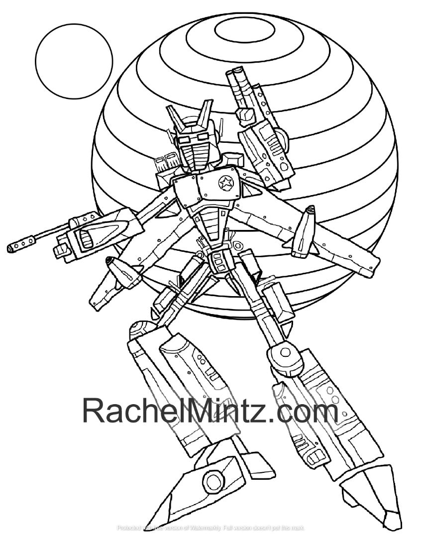 Ninja robots coloring pages for kids ages