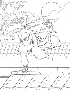 Ninja coloring pages free by kidzvilly tpt