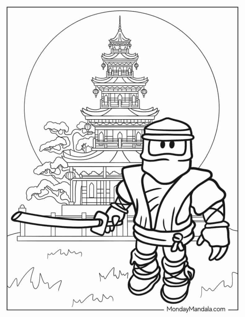 Ninja coloring pages free pdf printables