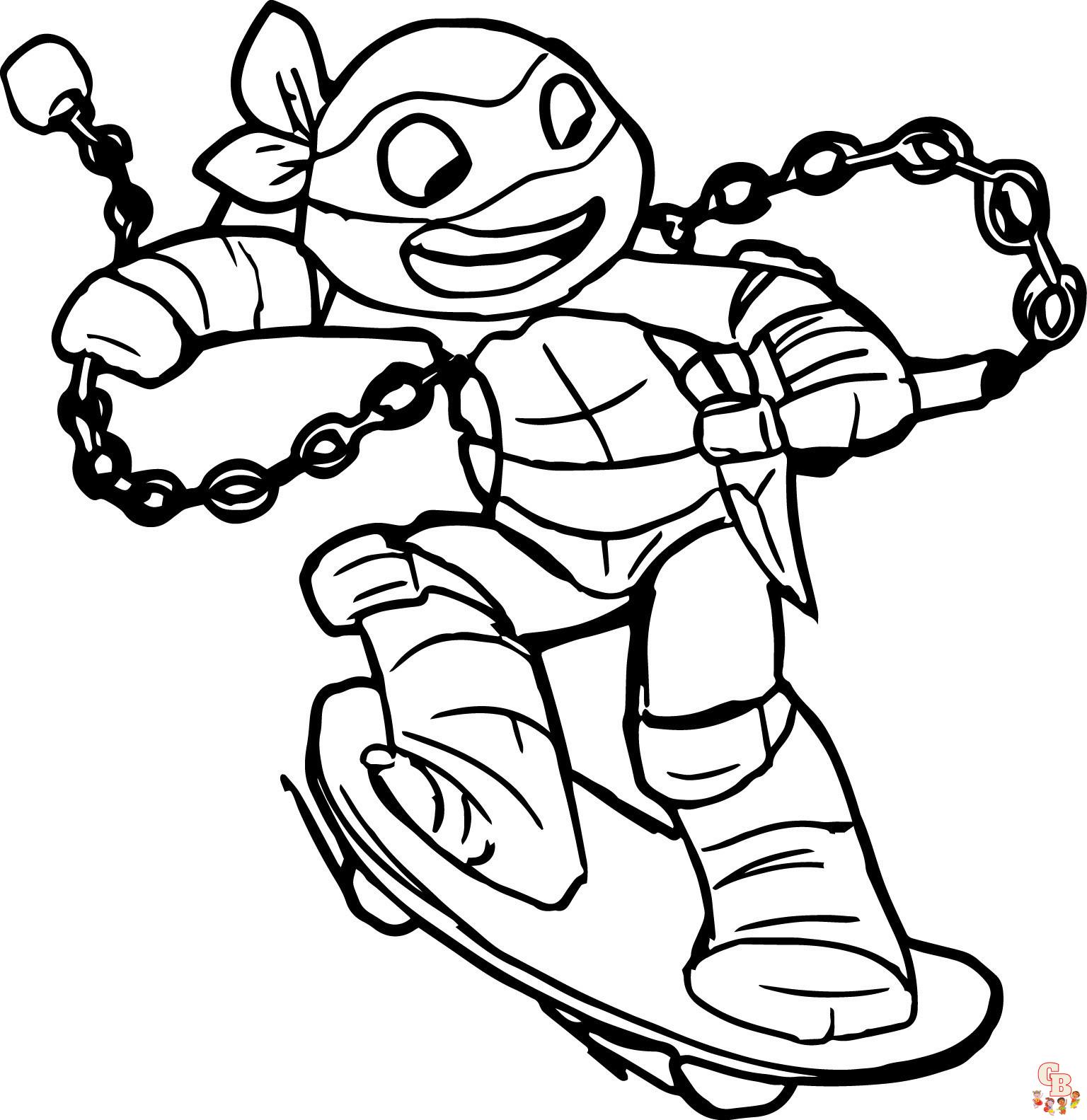 These ninja turtles coloring pages for kids