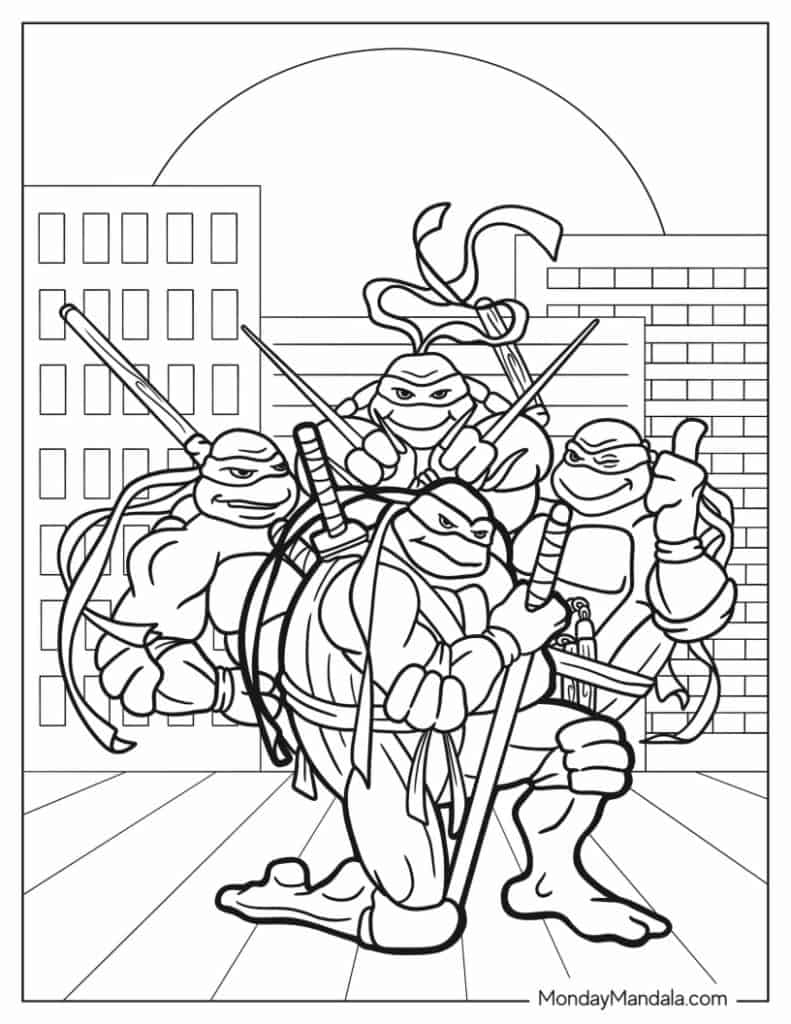 Ninja coloring pages free pdf printables