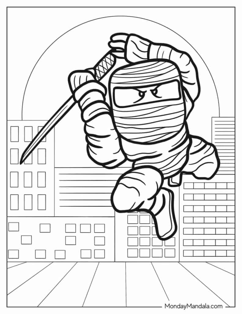 Ninja coloring pages free pdf printables