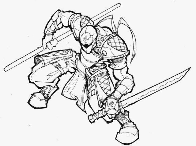 Excellent image of ninja coloring pages