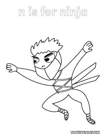 Ninja coloring page