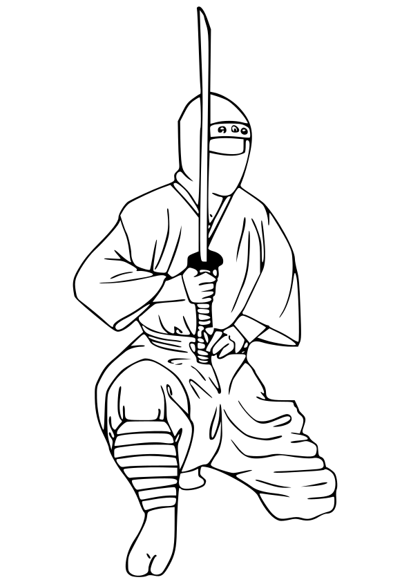 Ninja drawing for coloring page free printable nurieworld