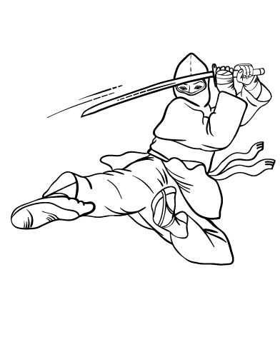 Free ninja coloring page