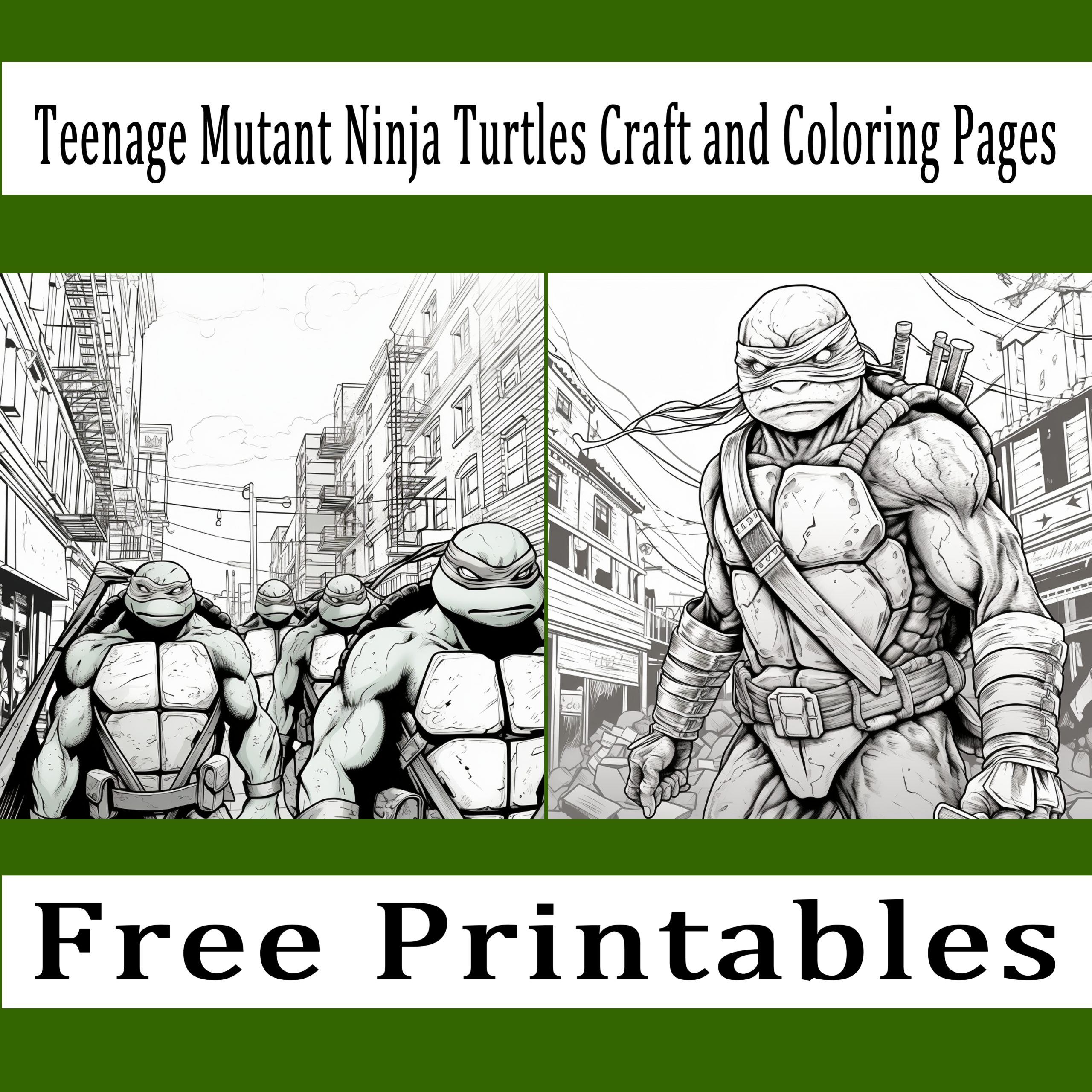 Teenage mutant ninja turtles craft and coloring pages